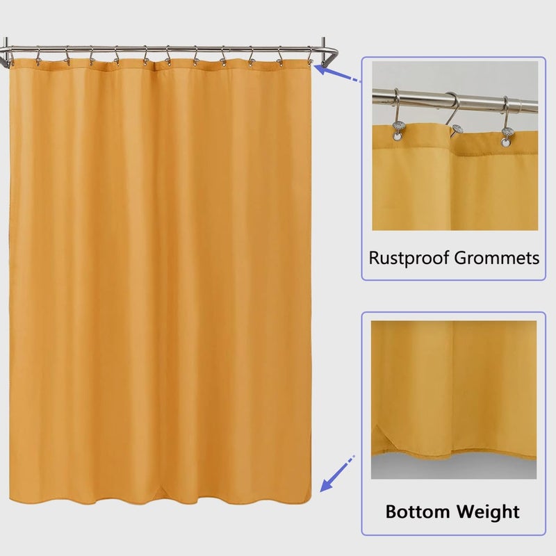 LLSCL Yolk Yellow Fabric Shower Curtain Liner with Magnets, Waterproof Hotel Quality, 72 x 72 Machine Washable - Image 2